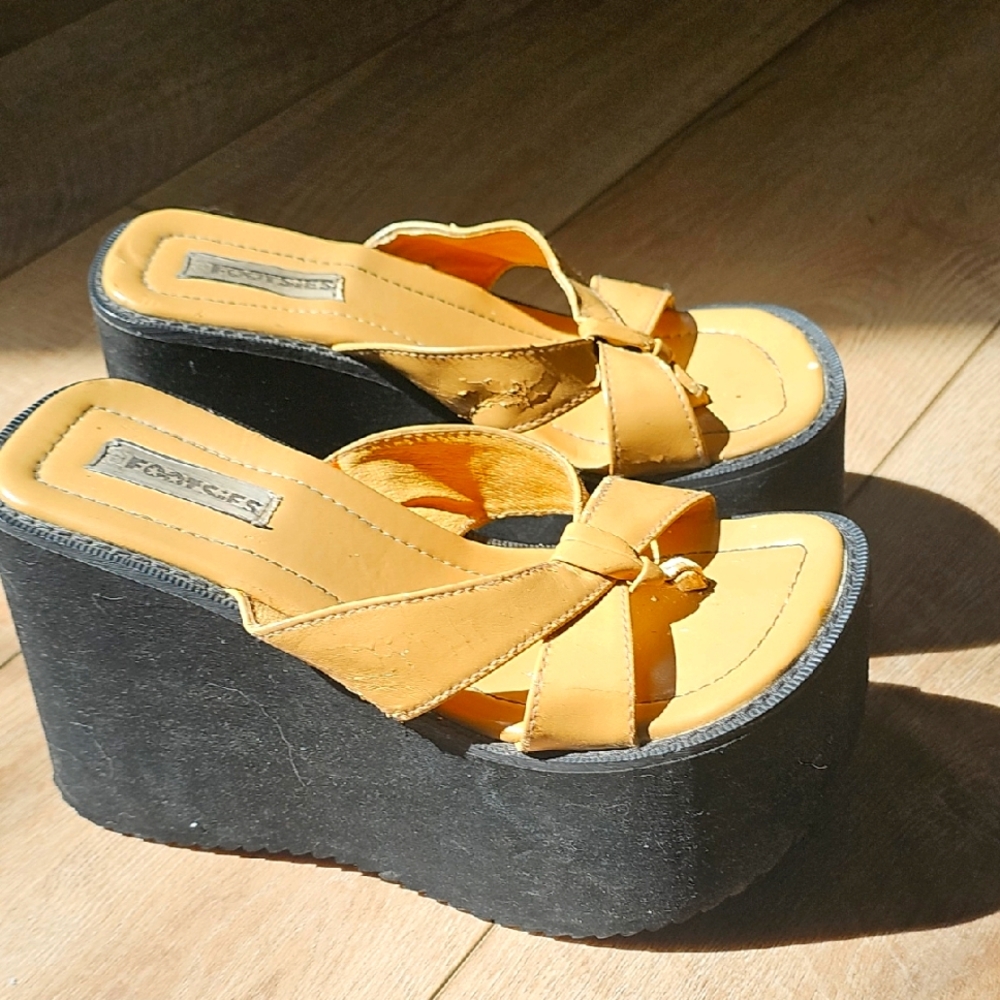 Tan Platform Wedge Sandals